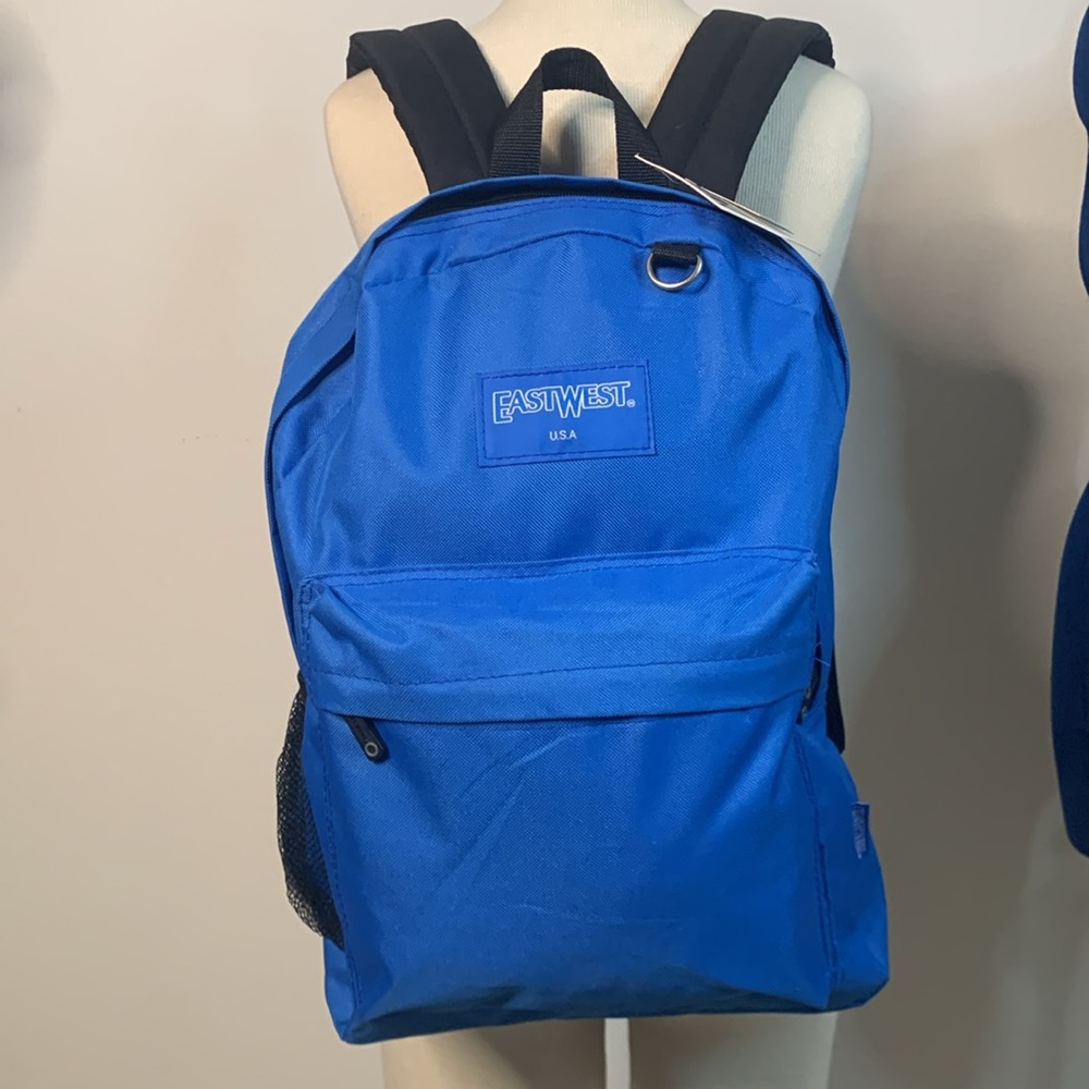EastWest back pack USA NWT front zipper compt, side mesh cup holder key ring